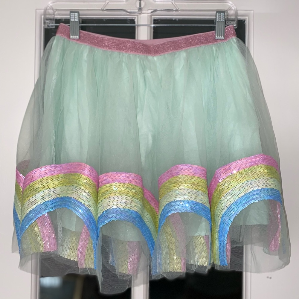 Tulle tutu rainbow skirt with sequins - like new